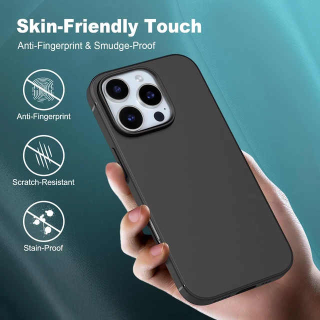 Alt view image 4 of 7 - Phone Case Compatible with iPhone 16 Pro Max, Black Case Anti-Fingerprint Protective Bumper Matte Cover for 6.9 Inch