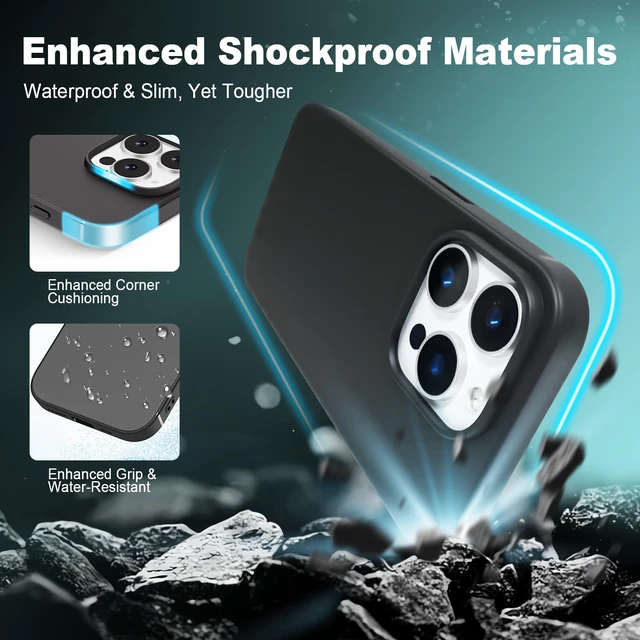 Alt view image 3 of 7 - Phone Case Compatible with iPhone 16 Pro Max, Black Case Anti-Fingerprint Protective Bumper Matte Cover for 6.9 Inch