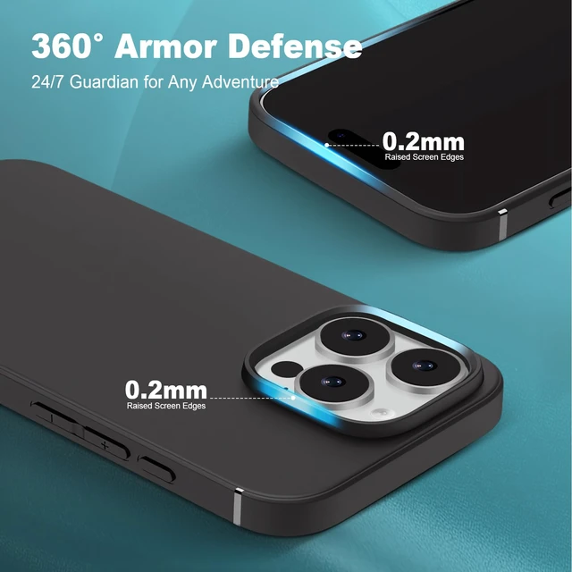 Alt view image 5 of 7 - Phone Case Compatible with iPhone 16 Pro Max, Black Case Anti-Fingerprint Protective Bumper Matte Cover for 6.9 Inch