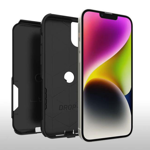 Alt view image 3 of 7 - Commuter Slim Case Compatible with iPhone 14 Plus (NOT 14/Pro/Pro Max) Dual-Layer Defense - Non-Retail Packaging - Black