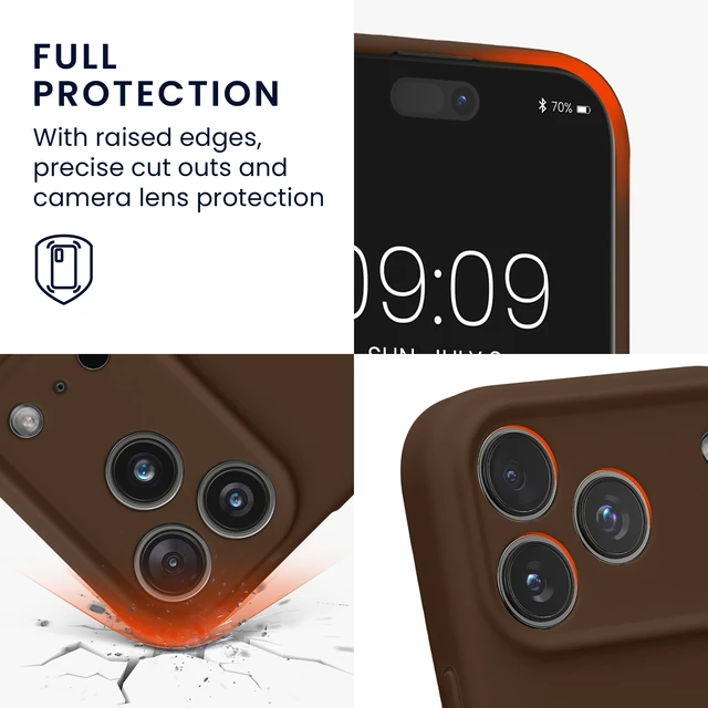 Alt view image 3 of 7 - Case Compatible with Apple iPhone 17 Pro Case - Slim TPU Silicone Phone Cover - Soft Touch Finish - Chocolate