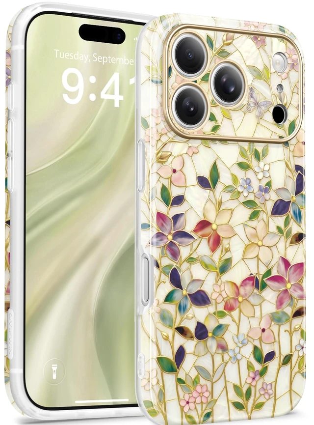 Main image of for iPhone 17 Pro Case Compatible with MagSafe for Women | Upgraded Full Camera Protection, Stylish Floral Shockproof Protective Phone Case for iPhone 17 Pro 6.3", Frangipani/Pink