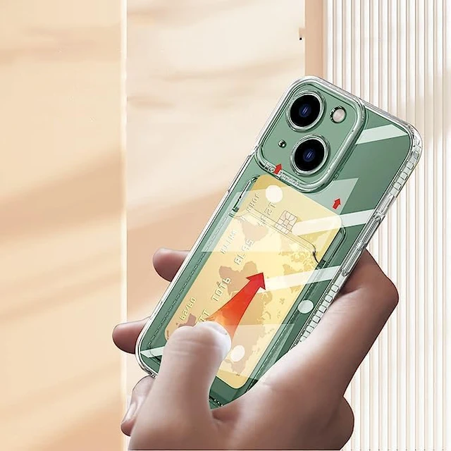Alt view image 2 of 6 - Compatible with iPhone 16e/iPhone 17e Case with Card Holder, Clear Card Slot case, Ultra-Thin, Soft, Shockproof, Credit Card Protective Cover