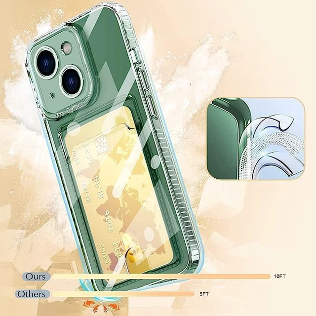 Alt view image 4 of 6 - Compatible with iPhone 16e/iPhone 17e Case with Card Holder, Clear Card Slot case, Ultra-Thin, Soft, Shockproof, Credit Card Protective Cover