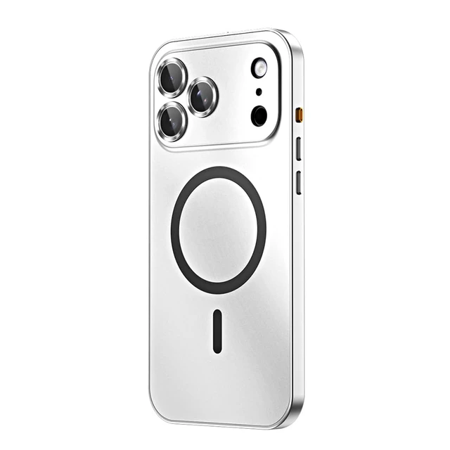 Main image of for iPhone Case,Compatible with MagSafe,Magnetic Luxury 2 in 1 Aluminum Metal Frame PC Backboard,Slim Fit Military Grade Drop Protection Shockproof Phone Case (Silver,iPhone 17 Pro Max)