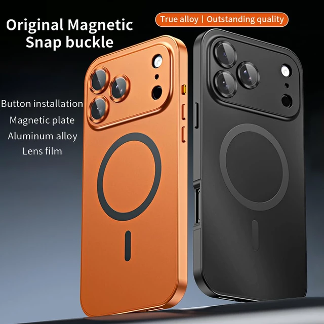 Alt view image 2 of 7 - for iPhone Case,Compatible with MagSafe,Magnetic Luxury 2 in 1 Aluminum Metal Frame PC Backboard,Slim Fit Military Grade Drop Protection Shockproof Phone Case (Silver,iPhone 17 Pro Max)
