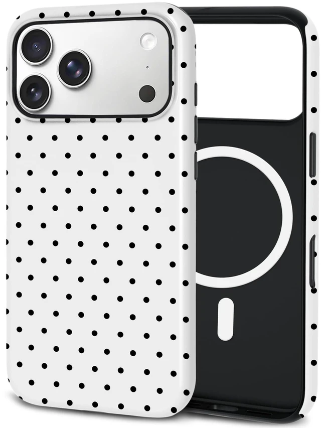 Main image of TPU Phone Case for iPhone 17 Pro, MagSafe Wireless Charging Compatible, Shockproof Slim Fit Protective Cover with Anti-Yellowing & Raised Camera Protection (Polka dot 8, iPhone 17 Pro(6.3"))