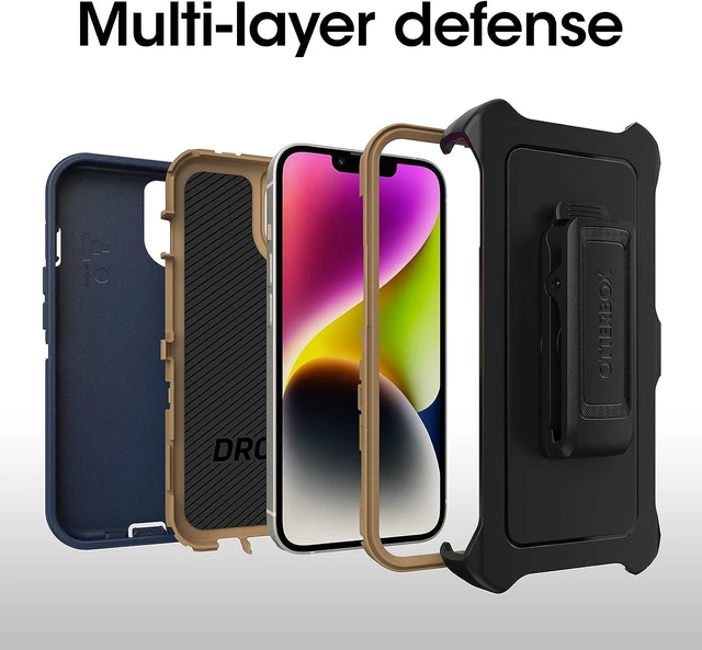 Alt view image 5 of 7 - iPhone 14 & iPhone 13 (Only) - Defender Series Case - Blue Suede Shoes - Rugged & Durable - with Port Protection - Holster Clip Included - Non-Retail Packaging