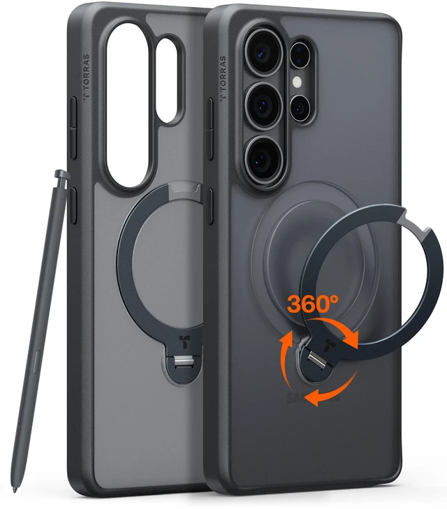 Main image of Q3 Spin for Samsung Galaxy S26 Ultra Case with 360 Magnetic Stand | Compatible with Magsafe, 4X Military-Grade Shockproof S26 Ultra Phone Case with Kickstand, Translucent Frosted Black