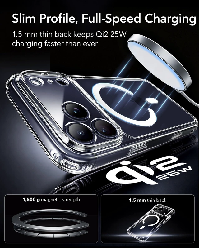 Alt view image 6 of 7 - for iPhone 17 Pro Case for MagSafe, Camera Control, Clear | Anti-Yellowing, Ultra Slim, 3X Military-Grade Drop Protection, Magnetic Phone Case, Impact Absorbing