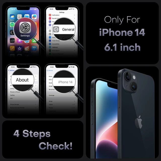 Alt view image 2 of 7 - for iPhone 14 Case, Compatible with MagSafe, Black | Built-in Magnets, Full Camera & Military-Grade Protection, Anti-Slip Shockproof Translucent Matte Back Phone Cover