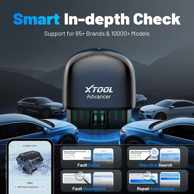 Alt view image 4 of 7 - AD20 Pro OBD2 Scanner - Full System Car Diagnostic Scan Tool | No Subscription, AI Analysis, Wireless OBD Car Code Reader, Oil Reset, Performance Test, Voltage Test
