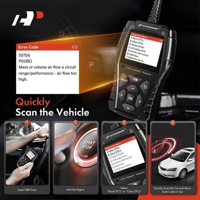 Alt view image 5 of 7 - AD200 Professional OBD2 Scanner Car Diagnostic Tool OBDII EOBD | Code Reader, Enhanced Check Car Engine Light Diagnostic Scan Tool, Upgraded Fault Code Scanner for All Vehicles from 1996