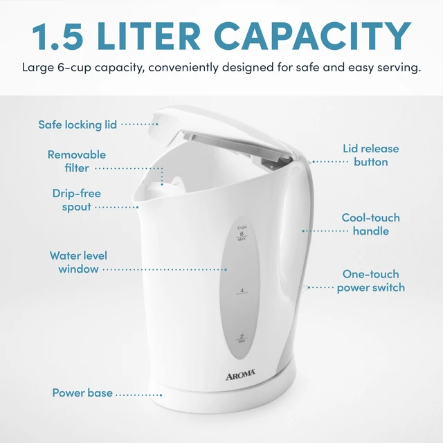 Alt view image 3 of 6 - ® 1.5L / 6-Cup Electric Tea Kettle