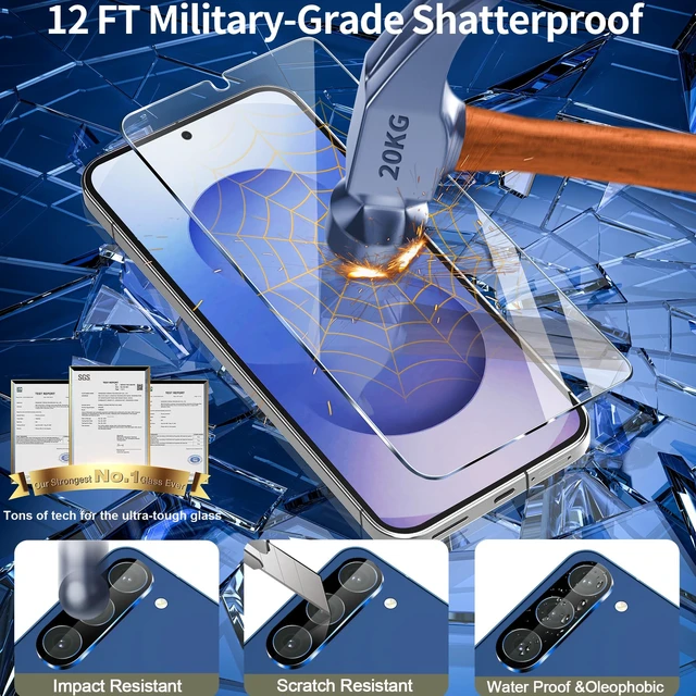 Alt view image 5 of 7 - [3+3 Pack Pack Galaxy A17 5G Screen Protector, HD Clear Tempered Glass, Fingerprint Unlock, 3D Curved, Scratch Resistant, No Bubble for Samsung Galaxy A17 5G Glass Screen Protector
