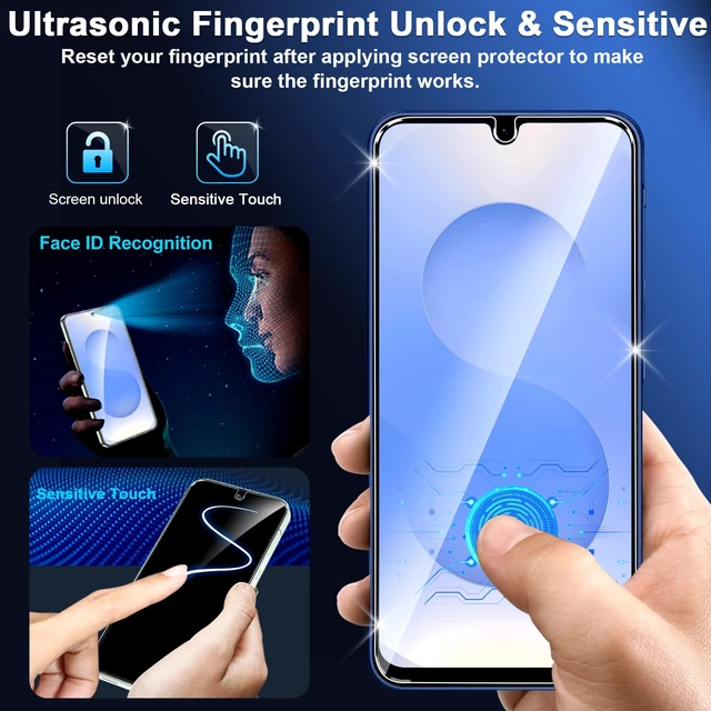 Alt view image 7 of 7 - [3+3 Pack Pack Galaxy A17 5G Screen Protector, HD Clear Tempered Glass, Fingerprint Unlock, 3D Curved, Scratch Resistant, No Bubble for Samsung Galaxy A17 5G Glass Screen Protector