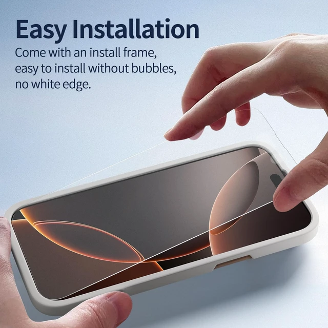 Alt view image 6 of 7 - Matte Screen Protector for iPhone 16 Pro Max 6.9inch, 2 Pack | Anti Glare, Anti Fingerprint, 9H Tempered Glass, Scratch Resistance Military-Grade, Smooth as Silk, Easy Installation Frame