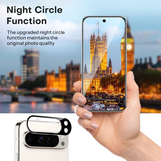 Alt view image 4 of 7 - 3+2 Pack for Google Pixel 9 Pro Screen Protector 6.3 inch | 3 Pack Tempered Glass Screen Protector&2 Pack Camera Lens Protector with Alignment Framework, Case Friendly(Not for 9/9 XL)