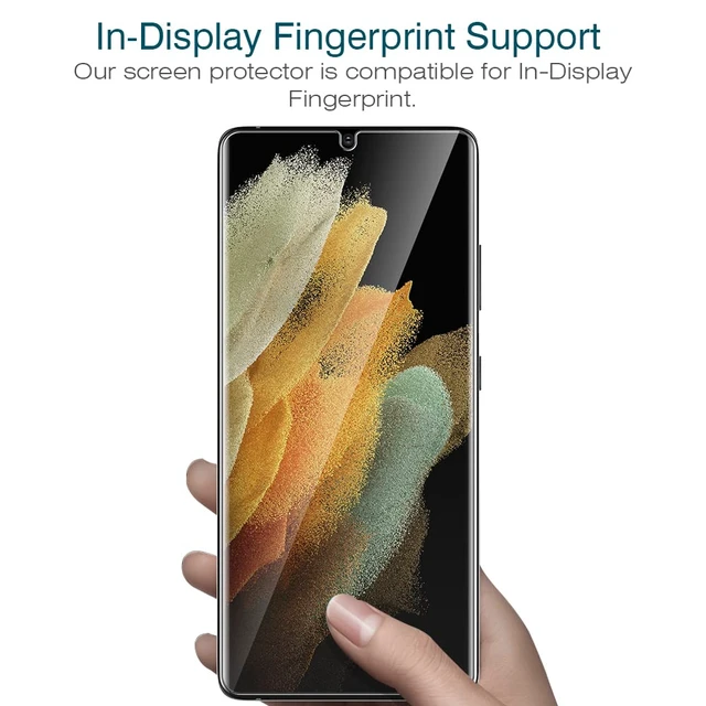 Alt view image 2 of 7 - 3 Pack for Samsung Galaxy S21 Ultra Screen Protector, Soft TPU Protector | Support Fingerprint Unlock Bubble Free, with Easy Installation Tool, 3D Curved Max Coverage for S21 Ultra