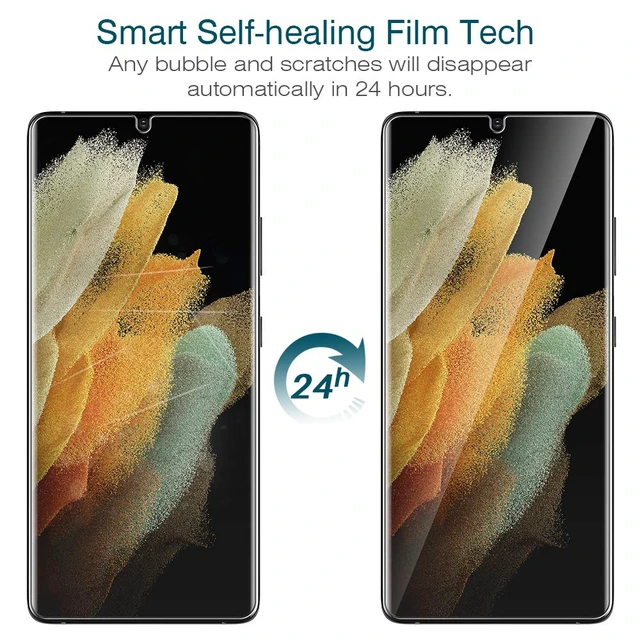 Alt view image 3 of 7 - 3 Pack for Samsung Galaxy S21 Ultra Screen Protector, Soft TPU Protector | Support Fingerprint Unlock Bubble Free, with Easy Installation Tool, 3D Curved Max Coverage for S21 Ultra