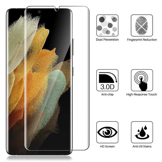 Alt view image 6 of 7 - 3 Pack for Samsung Galaxy S21 Ultra Screen Protector, Soft TPU Protector | Support Fingerprint Unlock Bubble Free, with Easy Installation Tool, 3D Curved Max Coverage for S21 Ultra