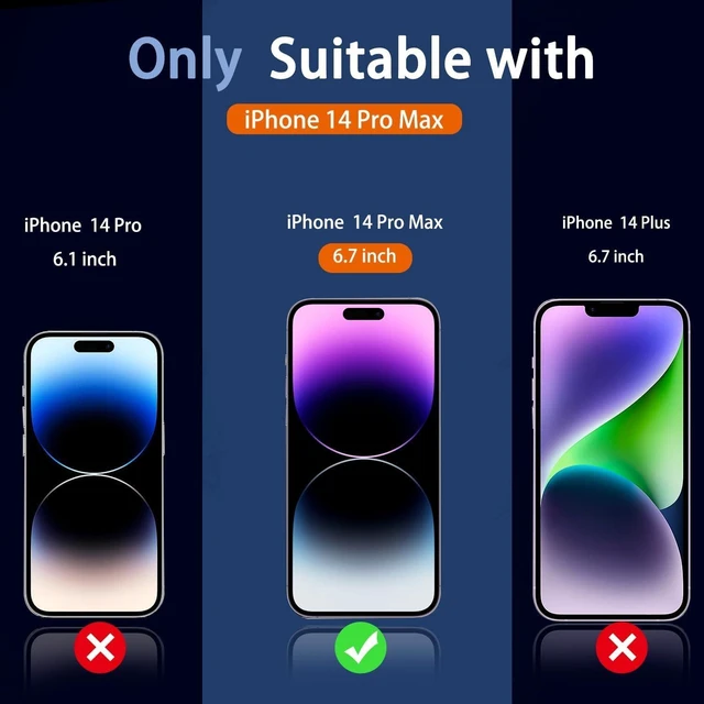 Alt view image 2 of 7 - Privacy Screen Protector for iPhone 14 Pro Max, Tempered Glass | 3 Pack, 9H+ Hardness, Military-Grade Shatterproof, Case Friendly, Easy Installation Bubble Free, with Camera Lens Protector