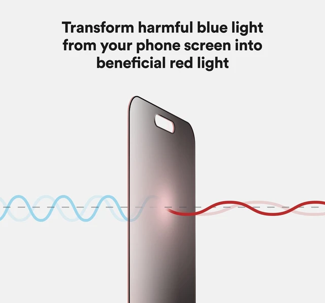 Alt view image 6 of 6 - Red Light Converter Privacy Screen Protector (iPhone 15 Pro Max) | Designed to Support Better Rest, Eye Comfort, and Skin Health - Tempered Privacy Glass w/ Easy Installation Tool