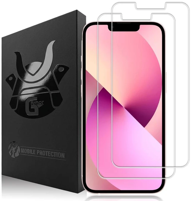 Main image of 2 Pack Glass Screen Protector for iPhone 13, 13 Pro and 14 | 9H Premium Tempered Glass, Lifetime Replacement, Ultra Clear, Scratch Resistant, Phone Case Compatible, Screen Saver