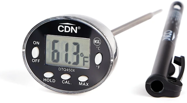 Main image of Waterproof Digital Thermometer Long 4.75" Stem, NSF Certified, Ideal for for Bread Baking, Cooking, Brewing - DTQ450X