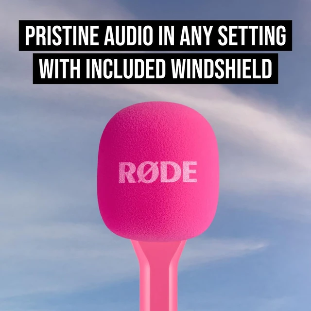 Alt view image 2 of 5 - Interview GO Handheld Adaptor for RØDE Wireless Microphones (Pink) | Handheld adapter with foam windshield for interviews, field reporting and content creation