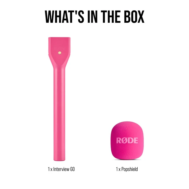 Alt view image 5 of 5 - Interview GO Handheld Adaptor for RØDE Wireless Microphones (Pink) | Handheld adapter with foam windshield for interviews, field reporting and content creation