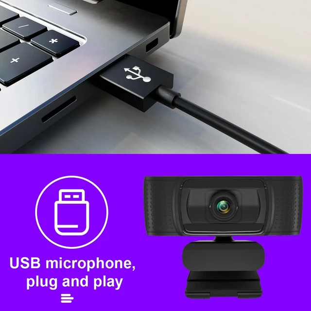 Alt view image 5 of 6 - Full HD Webcam 1080P - Pro Web Camera with Digital Microphone for Ultimate Streaming Experience - USB Computer Camera for PC, Laptop, Desktop & Mac - Perfect for Skype, YouTube, & More