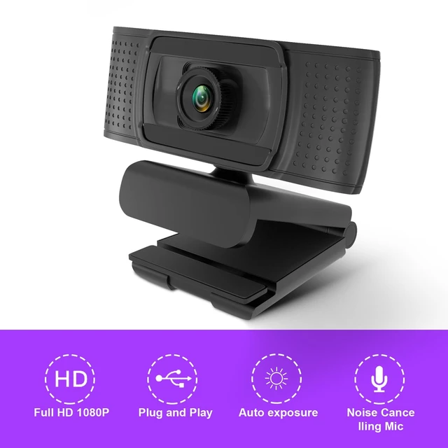Alt view image 3 of 6 - Full HD Webcam 1080P - Pro Web Camera with Digital Microphone for Ultimate Streaming Experience - USB Computer Camera for PC, Laptop, Desktop & Mac - Perfect for Skype, YouTube, & More