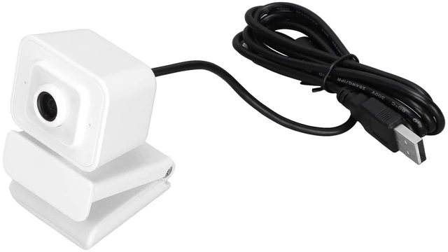 Main image of White Web Cam 1080P 30fps 360 Degree Rotation USB Computer Webcam for Live Broadcast Online Class Meeting with Microphone for Win10 Win7 Vista OS X System