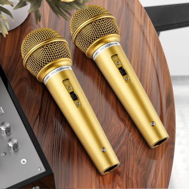 Alt view image 3 of 7 - 8PCS Fake Microphone Prop - Realistic Plastic Mic Set, Gold | Eye-catching Prop for Cosplay, Anime Conventions, Dress-up and Halloween, Lightweight Plastic with Realistic Details