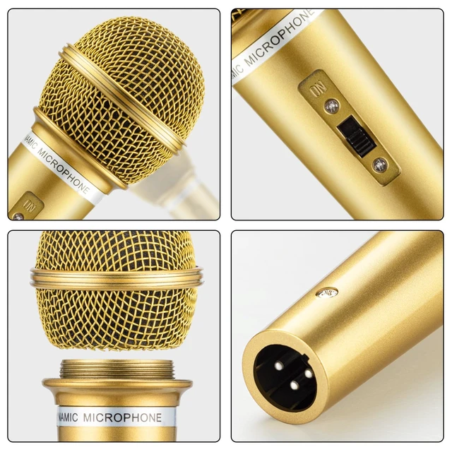 Alt view image 6 of 7 - 8PCS Fake Microphone Prop - Realistic Plastic Mic Set, Gold | Eye-catching Prop for Cosplay, Anime Conventions, Dress-up and Halloween, Lightweight Plastic with Realistic Details