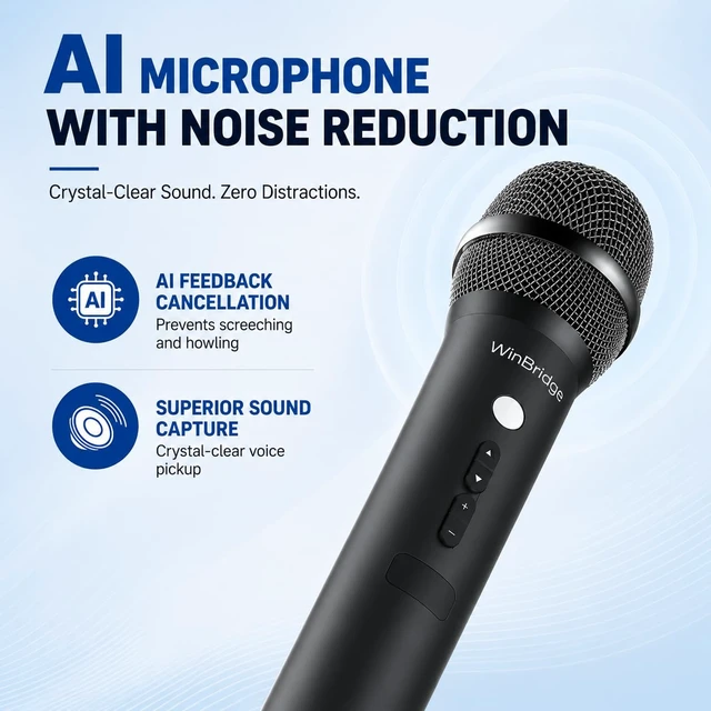 Alt view image 3 of 7 - Bluetooth Microphone Wireless Voice Amplifier With 3 Sound Effects H9 | Professional Intelligent Handheld Mic Speaker, 15W Microphone with Built in Speaker for Karaoke Teaching Singing Speaking