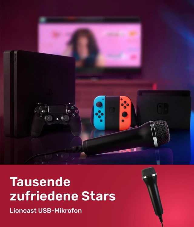 Alt view image 6 of 7 - Universal USB Microphone Compatible with Computer and Karaoke Gaming (SingStar, Voice of Germany, Lets Sing, We Sing) Compatible with Wii, PlayStation (PS5, PS4), Xbox One & PC Games, 3m