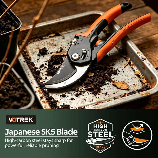Alt view image 4 of 7 - Anvil Pruning Shears, 3/4" Cut Capacity Garden Clippers Heavy Duty | Patented Stepless Handle, Japanese SK5 Blade, Gardening Shears, Scissors, Pruner Best for Dry Stems, Branches and Weak Hands