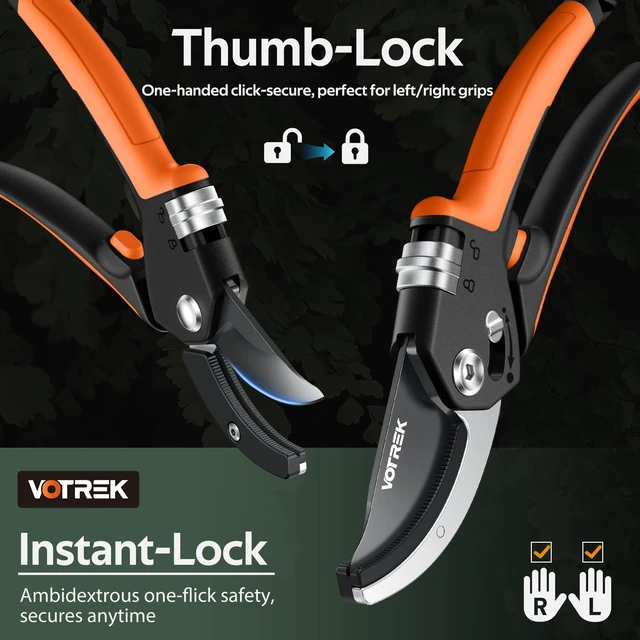 Alt view image 5 of 7 - Anvil Pruning Shears, 3/4" Cut Capacity Garden Clippers Heavy Duty | Patented Stepless Handle, Japanese SK5 Blade, Gardening Shears, Scissors, Pruner Best for Dry Stems, Branches and Weak Hands