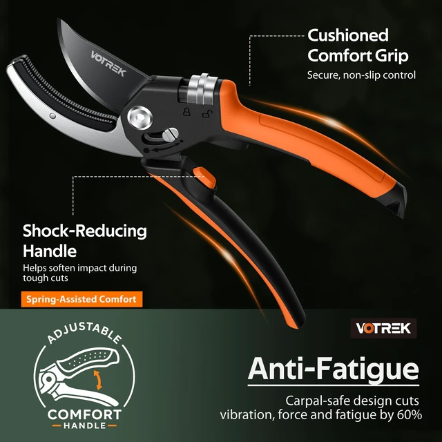 Alt view image 7 of 7 - Anvil Pruning Shears, 3/4" Cut Capacity Garden Clippers Heavy Duty | Patented Stepless Handle, Japanese SK5 Blade, Gardening Shears, Scissors, Pruner Best for Dry Stems, Branches and Weak Hands