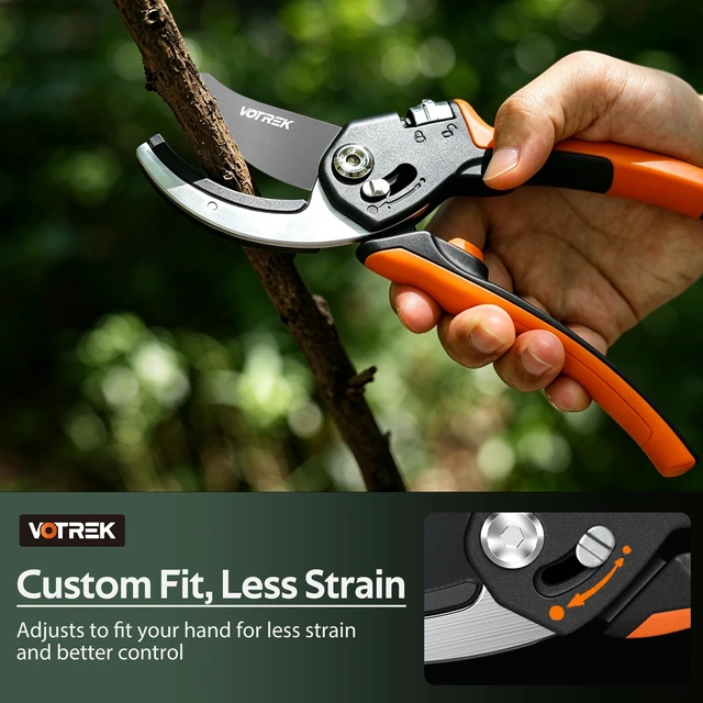 Alt view image 6 of 7 - Anvil Pruning Shears, 3/4" Cut Capacity Garden Clippers Heavy Duty | Patented Stepless Handle, Japanese SK5 Blade, Gardening Shears, Scissors, Pruner Best for Dry Stems, Branches and Weak Hands