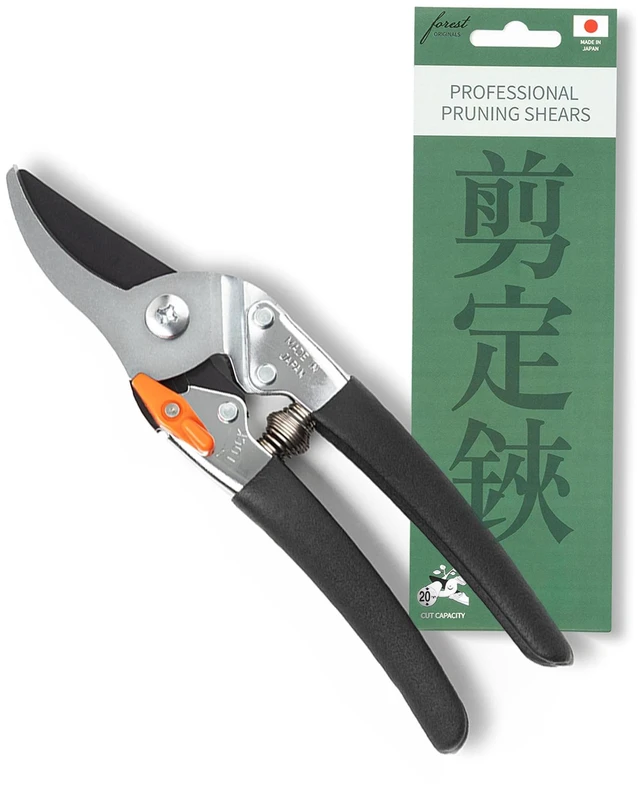 Main image of Saboten Japanese Pruning Shears 7.9" Professional Bypass Garden Clippers, Made in Japan, Sharp Carbon Steel Blade with Sap-Resistant Fluorine Coating, Cuts up to 3/4 in (20 mm)