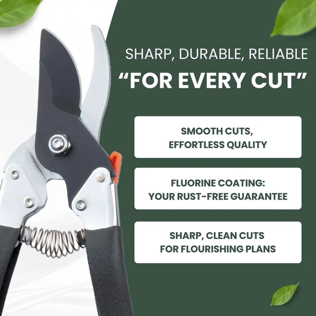 Alt view image 3 of 7 - Saboten Japanese Pruning Shears 7.9" Professional Bypass Garden Clippers, Made in Japan, Sharp Carbon Steel Blade with Sap-Resistant Fluorine Coating, Cuts up to 3/4 in (20 mm)
