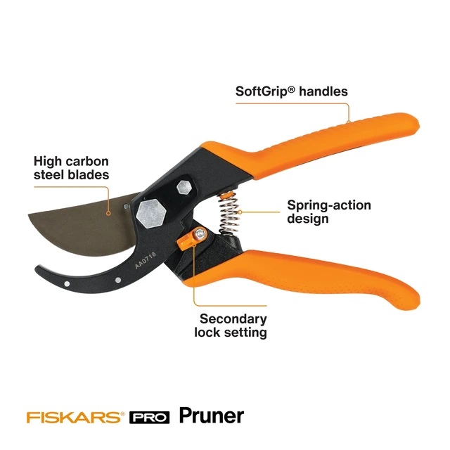 Alt view image 2 of 7 - Pro SoftGrip Bypass Pruning Shears, 1" Cut Capacity Garden Clippers | PowerArc Steel Blades for Easier Cuts, Sharpenable Carbon Steel Blades with Non-Stick Coating, Shock-Reducing Bumpers