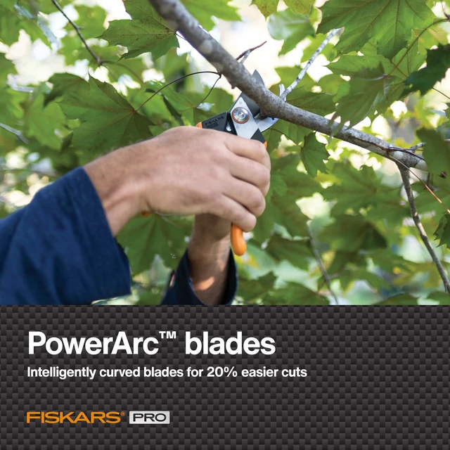 Alt view image 3 of 7 - Pro SoftGrip Bypass Pruning Shears, 1" Cut Capacity Garden Clippers | PowerArc Steel Blades for Easier Cuts, Sharpenable Carbon Steel Blades with Non-Stick Coating, Shock-Reducing Bumpers