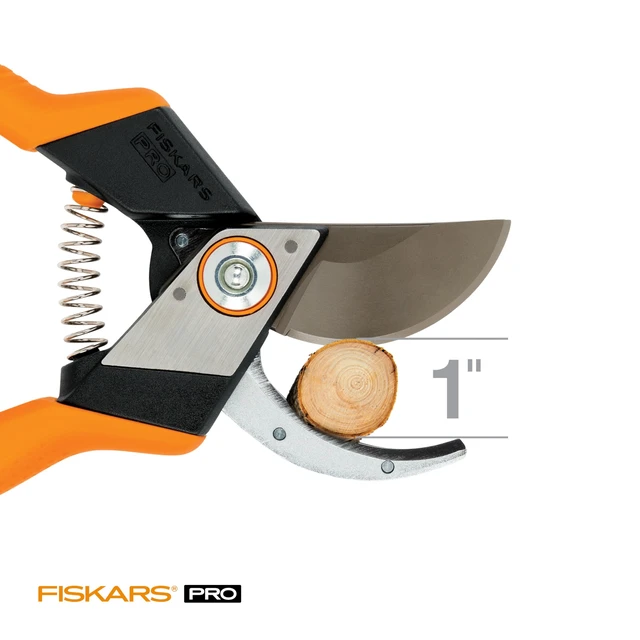 Alt view image 4 of 7 - Pro SoftGrip Bypass Pruning Shears, 1" Cut Capacity Garden Clippers | PowerArc Steel Blades for Easier Cuts, Sharpenable Carbon Steel Blades with Non-Stick Coating, Shock-Reducing Bumpers