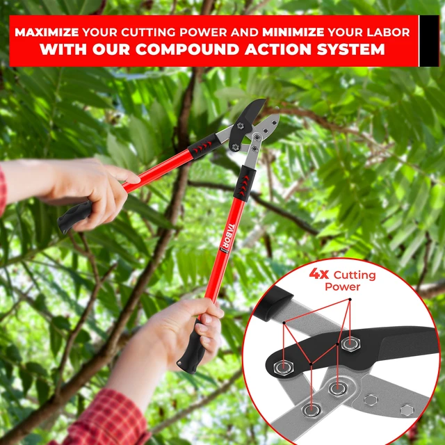 Alt view image 6 of 7 - GG12A Anvil Lopper with Compound Action, 30 Inch Tree Trimmer & Branch Cutter, Heavy Duty Tree Pruner with 2 Inch Cut Capacity, Chops Thick Dry Branches with Ease