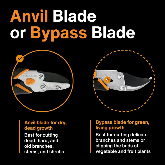 Alt view image 3 of 7 - Power-Lever Anvil Pruning Shears, 5/8" Cut Capacity Garden Clippers | Best for Dry, Dead Stems and Small Branches, Power-Lever Technology Provides More Cutting Power, All-Steel Construction