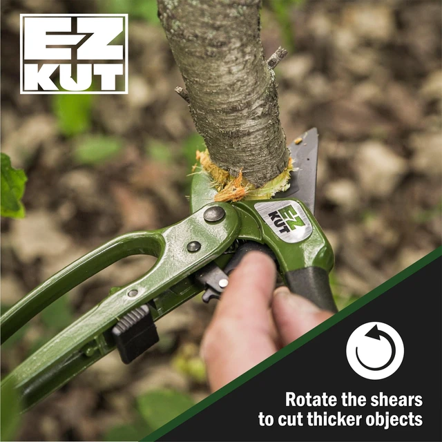 Alt view image 6 of 7 - Heavy Duty Pruning Shears Green - with Ratcheting Action Great Garden Hand Tool Clippers Gardening pruners arthritis tools Ratcheting Anvil Hand Pruner Pruning Shears Heavy Duty Since 1988
